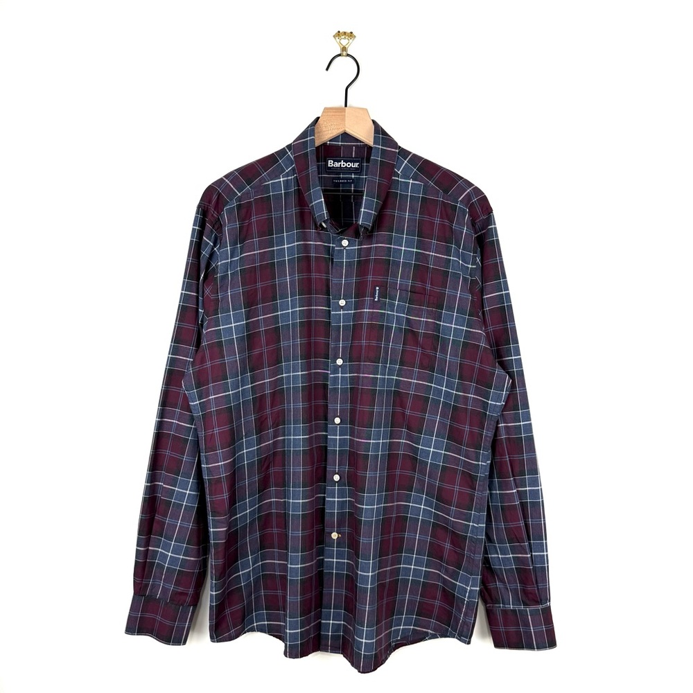 Barbour Connel Plaid Tartan Botton Down Shirt Sz L